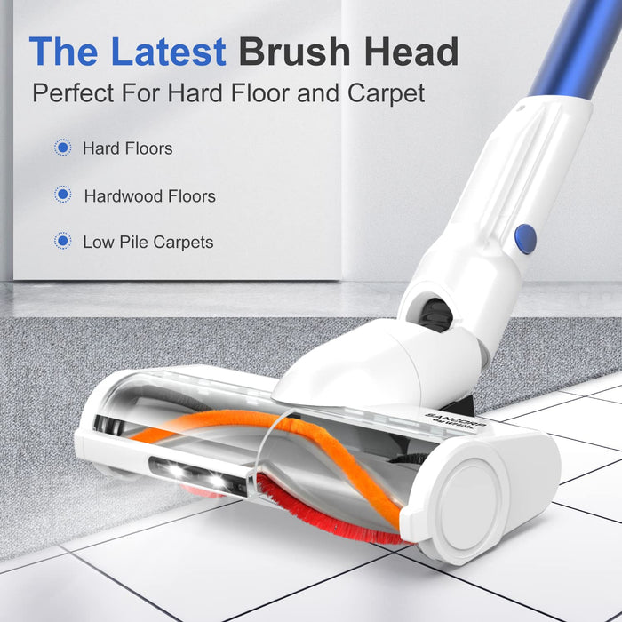 Whall Cordless Vacuum Cleaner, Upgraded 25Kpa Suction 280W Brushless Motor Stick Vacuum Cleaner, Lightweight Handheld Vacuum for Home Pet Hair Carpet Hard Floor, up to 55mins Runtime