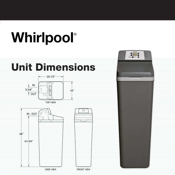 Whirlpool Hybrid Water Softener + Whole House Filtration System (WHESFC Pro Series) | Salt Saving Technology | NSF Certified Water Filter Removes Chlorine