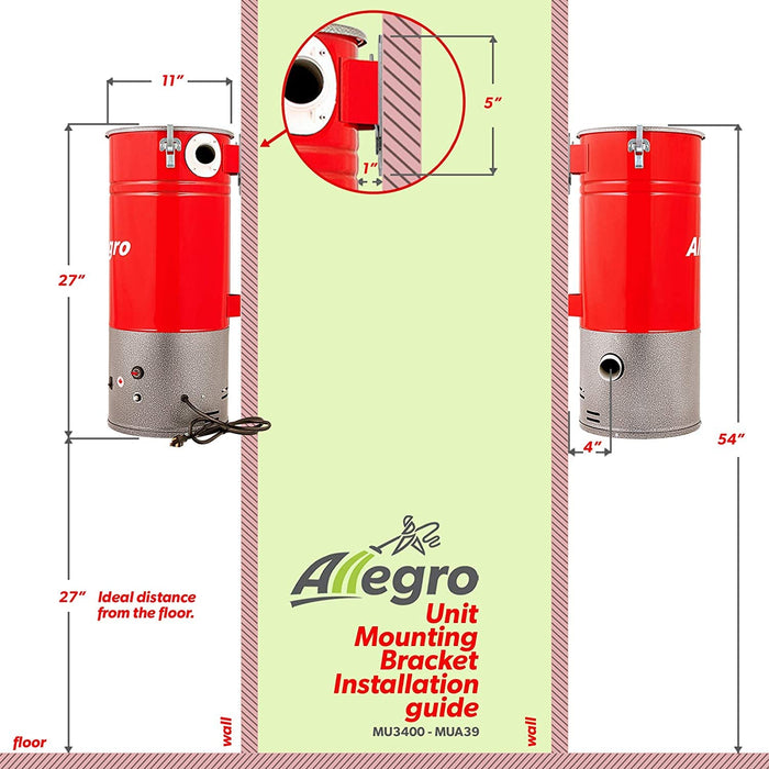 Allegro MUA39 Acoustic Compact 2,500 Square Feet Central Vacuum Power Unit