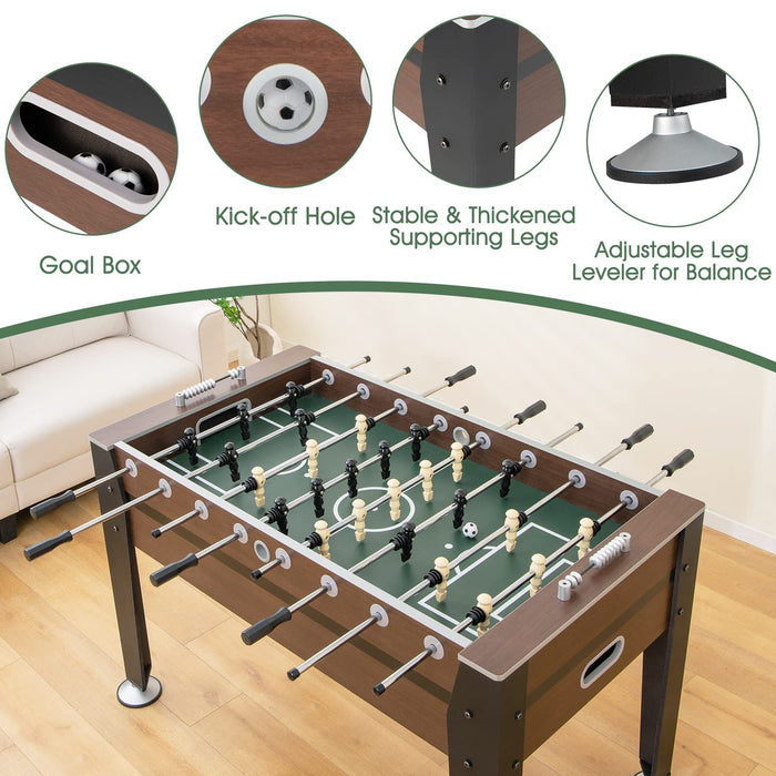 Giantex 54” Foosball Table, Foosball Table Adult Size with 2 Balls, Wood Football Table, Arcade Soccer Table Game for Kids, Game Room, Home, Office, Party