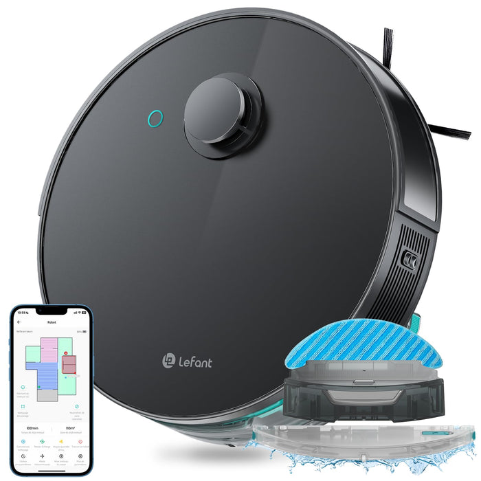 Lefant Robot Vacuum and Mop Combo, 4000Pa Suction, Precision Mapping with Lidar & dToF Sensors, Ultrasonic Carpet Detection, Robotic Vacuum Cleaner with Sonic Mopping, WiFi/App/Alexa Control