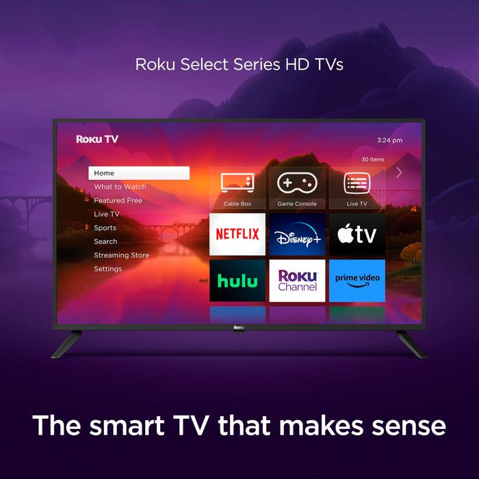 Roku 40" Select Series 1080p Full HD Smart RokuTV with Voice Remote, Bright Picture, Customizable Home Screen, and Free TV