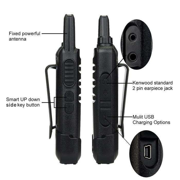 Retevis RT22 Walkie Talkies Rechargeable Hands Free 2 Way Radios Two-Way Radio(6 Pack) with 6 Way Multi Gang Charger