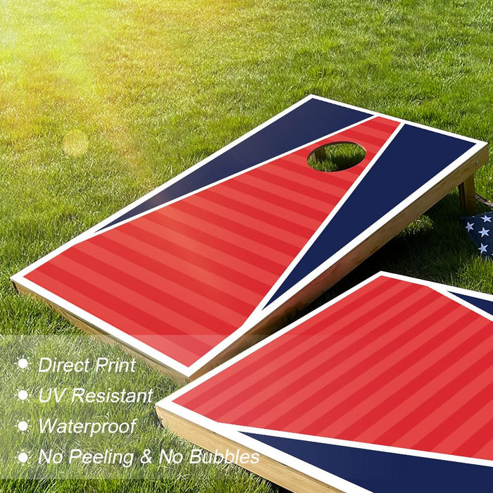 3x2 ft Cornhole Board Set - Solid Wood with 8 Bean Bags & Case, For Backyard, Beach, Park