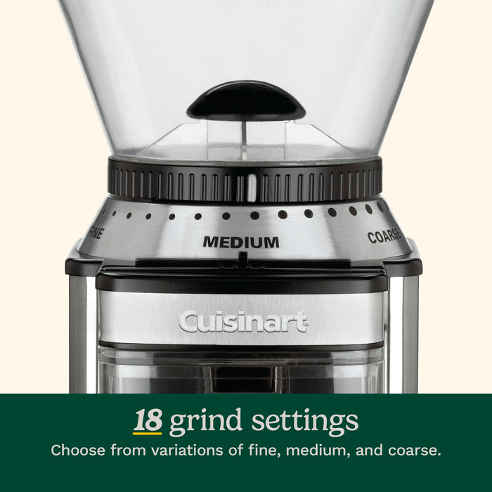 CUISINART Coffee Grinder, Electric Burr One-Touch Automatic Grinder with18-Position Grind Selector, Stainless Steel, DBM-8P1