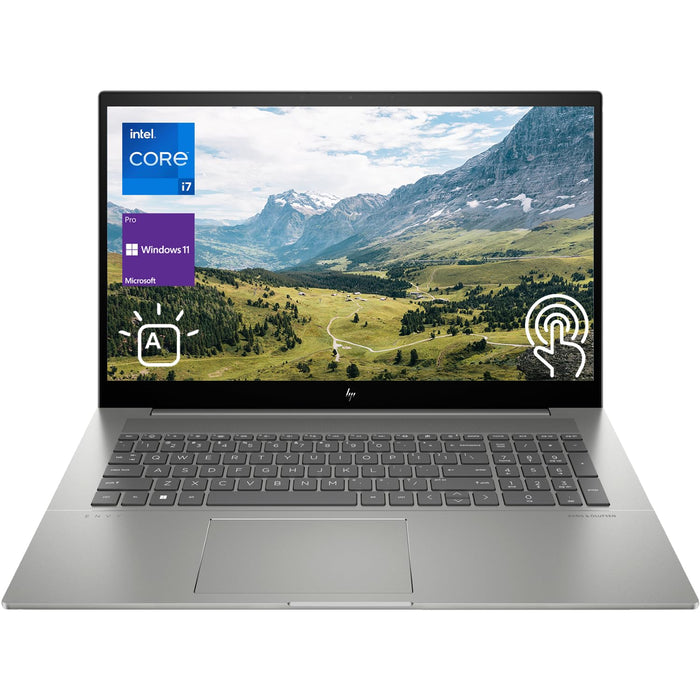 HP 2023 Newest ENVY Laptop, 17.3" FHD Touchscreen, 13th Gen Intel Core i7-13700H Processor, 64GB RAM, 2TB PCIe SSD, Webcam, HDMI, Backlit KB, SD Card Reader, Wi-Fi 6, Windows 11 Pro, Grey