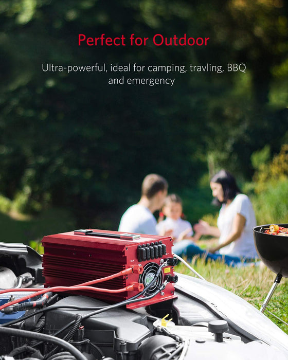 BESTEK 2000W Power Inverter 3 AC Outlets DC 12V to 110V AC Car Power Converter for Camping Outdoor Power Supply ETL Listed