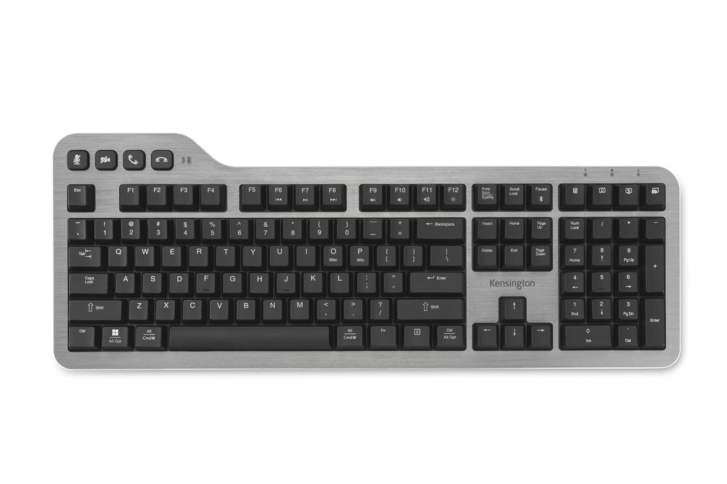 Kensington MK7500F Silent Mechanical Keyboard – Full Size, Wireless, Backlit, Rechargeable Battery, Customizable Keys, Spill-Proof, Includes Wrist Rest, Windows & macOS