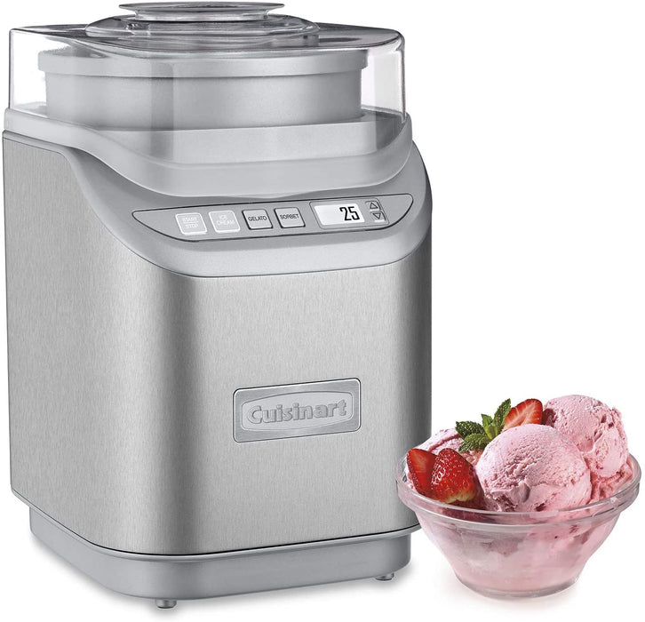 Cuisinart Ice Cream Maker Machine, 2 Quart, Cool Creations Frozen Yogurt, Gelato, Sorbet Maker, LCD Screen and Timer, Stainless Steel, ICE-70P1