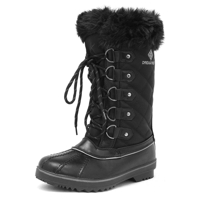 DREAM PAIRS Women's River_1 Black Mid Calf Waterproof Winter Snow Boots Size 9 M US