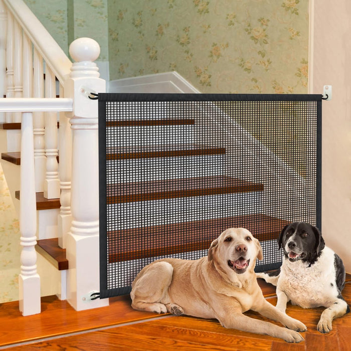 Dog Gate for Stairs Pet Gates for The House: Dogs Screen Mesh Gate for Doorways Stairways Indoor Safety 29 inches Tall, 38 inch Wide