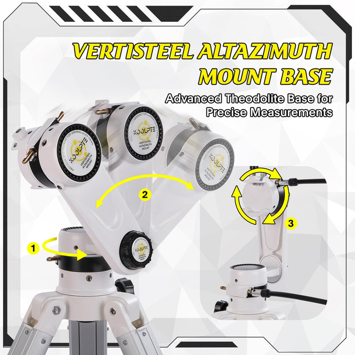 Telescope 90mm Aperture 900mm - Vertisteel AZ Mount Base, High Precision Adjustment, Magnification 45-450x, Wireless Remote, Phone Adapter - Ideal for Astronomy Enthusiasts and Beginners (White)