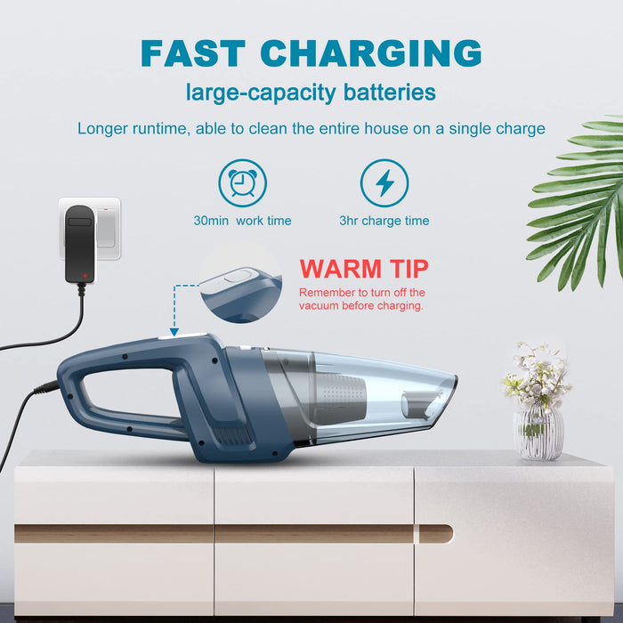 AUKUN Handheld Vacuum, Handheld Vacuum Cordless Strong Suction with Rechargeable Battery and Quick Charge, Mini Vacuum Wet Dry for Car, Home and Office