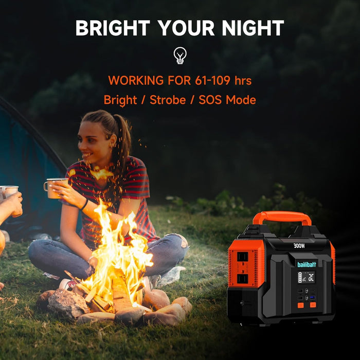 Portable Power Station 300W 257wh Lithium Battery Bailibatt Small Portable Generator for Home Use Camping Travel Emergency Hunting Outdoor, Large Power Bank with AC Outlet for Laptop