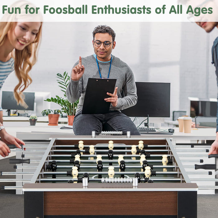 Giantex 54” Foosball Table, Foosball Table Adult Size with 2 Balls, Wood Football Table, Arcade Soccer Table Game for Kids, Game Room, Home, Office, Party