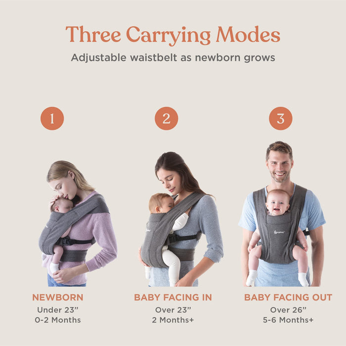 Ergobaby Embrace Cozy Newborn Essentials Baby Carrier Wrap (7-25 Pounds), Ponte Knit, Cream