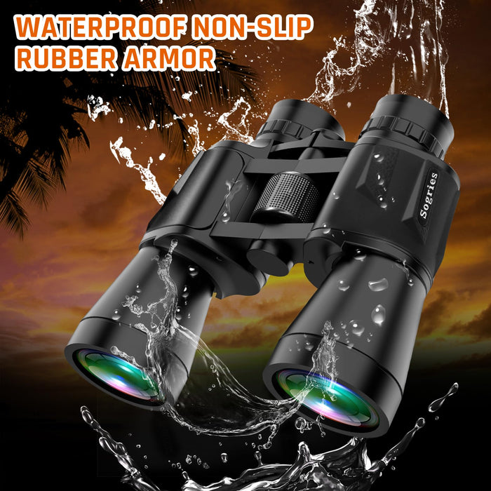 20x50 High Power Binoculars for Adults with Low Light Night Vision,Military Compact HD Professional/Daily Waterproof Binoculars for Bird Watching Hunting/Traveling/Outdoor…