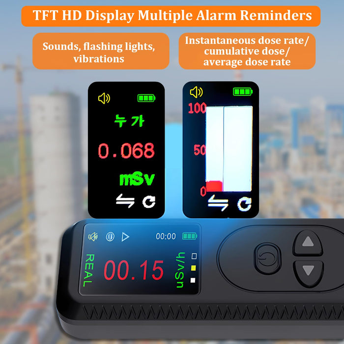 Geiger Counter Nuclear Radiation Detector, High Accuracy Beta Gamma X-Ray Radiation Monitor, Professional Mini Radioactive Dosimeter Digital Radioactive Tester with Sound Light Alarm