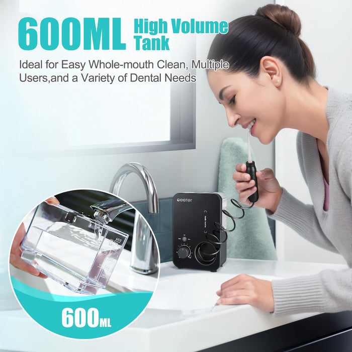 Water Dental Flosser, Professional Water Dental Flossers for Teeth Cleaning, Oral Irrigator with 3 Flossing Modes, 10 Adjustable Pressures, 7 Tips Magnectic Handle for Braces, Dental, Oral Care, 600ML