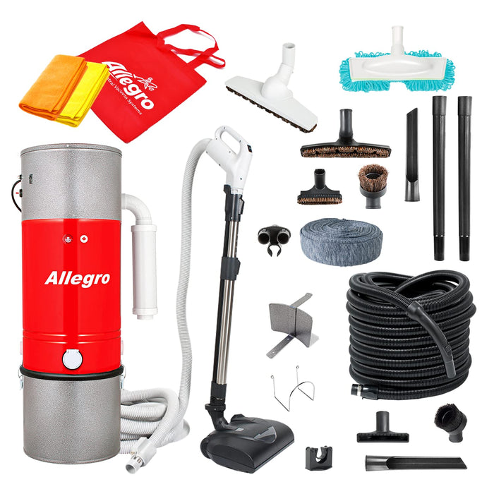 Allegro Central Vacuum Most Powerful System Top of The Line Complete Electric Power Nozzle, Hose, Garage Kit and Deluxe Attachments (1, 35 ft Direct Connect)