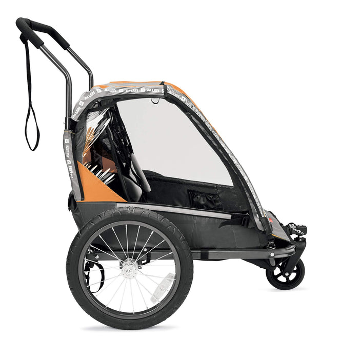 Allen Sports Deluxe Steel 2-Child Bicycle Trailer and Stroller, Model AS2-O, Orange