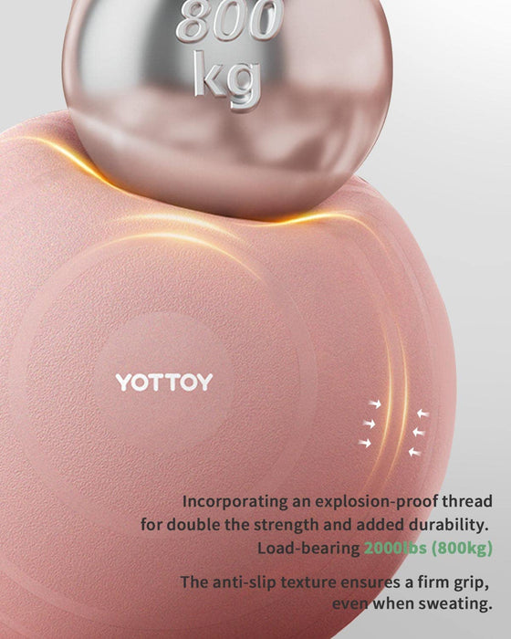 YOTTOY Anti-Burst Exercise Ball for Working Out, Yoga Ball for Pregnancy,Extra Thick Workout Ball for Physical Therapy,Stability Ball for Ball Chair Fitness with Pump (Pink)