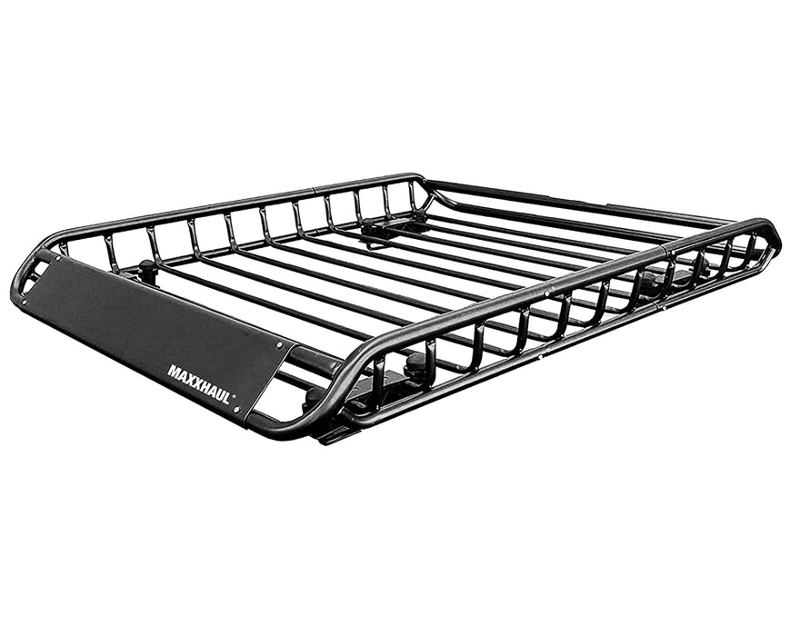 MaxxHaul 70115 46" x 36" x 4-1/2" Roof Rack Rooftop Cargo Carrier Steel Basket, Car Top Luggage Holder for SUV and Pick Up Trucks - 150 lb. Capacity, Black