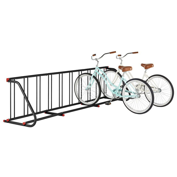 Retrospec Commercial Grid Bike Rack - Single & Double Sided - Bicycle Storage Stand for Garages, Stores, Schools & Universities Power Coated Steel - Silver 10 Bike/Single Sided