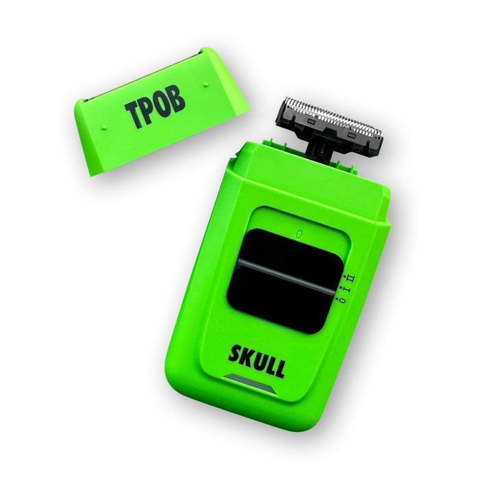 TPOB Skull Foil Shavers with Krunch Blades - Compact Design That can fit in Your Pocket with a Turbo Charged Motor, Perfect for Both Professional and at-Home use (Large Slime)