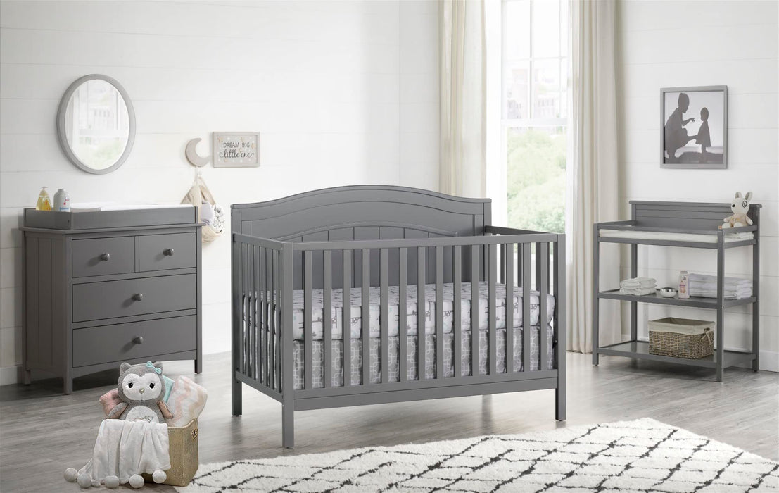 Oxford Baby North Bay 4-in-1 Convertible Baby Crib, Dove Gray, GreenGuard Gold Certified