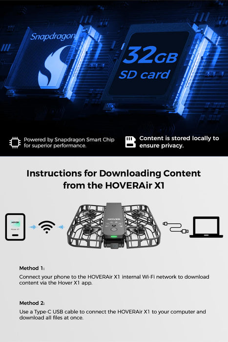 HOVERAir X1 Drone with Camera, Self-Flying Camera Drone with Follow Me Mode, Foldable Mini Drone with HDR Video Capture, Palm Takeoff, Intelligent Flight Paths, Hands-Free Control Black (Combo)