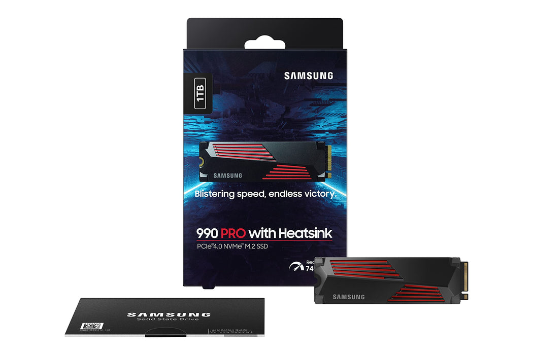 SAMSUNG 990 PRO w/ Heatsink SSD 1TB PCIe 4.0 M.2 Internal Solid State Hard Drive, Fastest Speed for Gaming, Heat Control, Direct Storage and Memory Expansion, Compatible Playstation5, MZ-V9P1T0CW