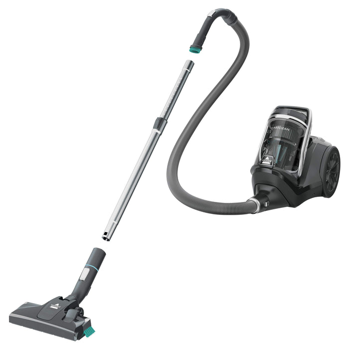 BISSELL SmartClean Canister Vacuum Cleaner, 2268, Black with Pearl White/Electric Blue Accents