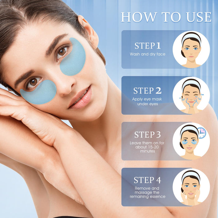 YOYORY Under Eye Masks Patches - for Wrinkles, Dark Circles, Puffy Eyes, Fine Lines, Eye Bags Treatment with Hyaluronic Acid and Collagen Moisturizing (60Pcs), Sapphire Blue