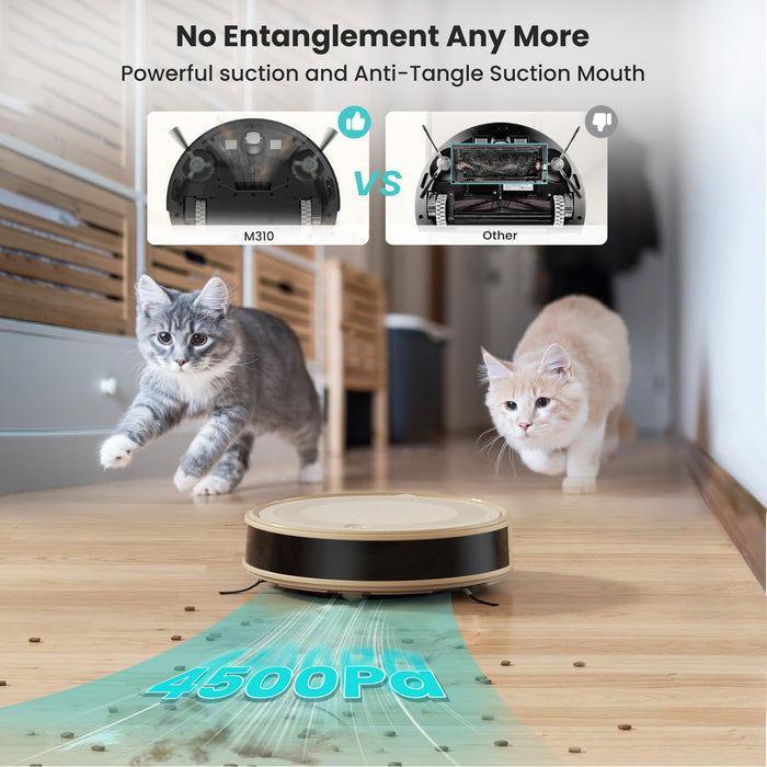 Lefant M310 Robot Vacuum Cleaner-4500Pa Suction, PreciSense Obstacle Avoidance, Brushless Motor, Quite, Slim, 140Mins, Self-Charging Robotic Vacuum, App/Wi-Fi/Alexa, Ideal for Pet Hair Hard Floor