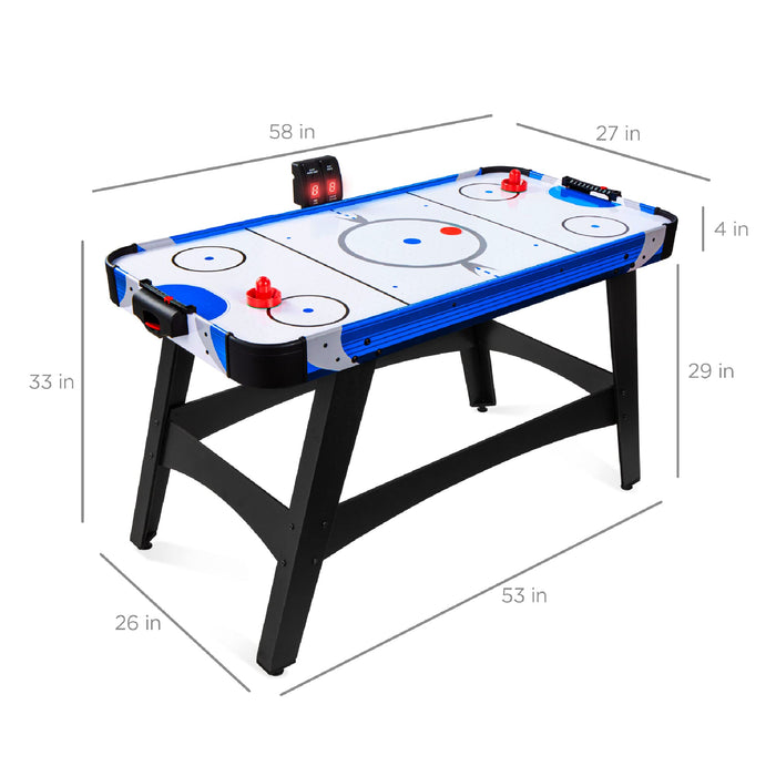 Best Choice Products 58in Mid-Size Arcade Style Air Hockey Table for Game Room, Home, Office w/ 2 Pucks, 2 Pushers, Digital LED Score Board, Powerful 12V Motor, Carrying Bag