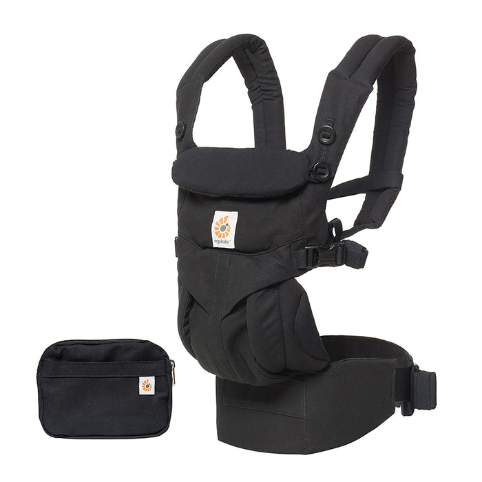 Ergobaby Omni 360 All-Position Baby Carrier for Newborn to Toddler with Lumbar Support (7-45 Pounds), Pure Black, 1 Count (Pack of 1)