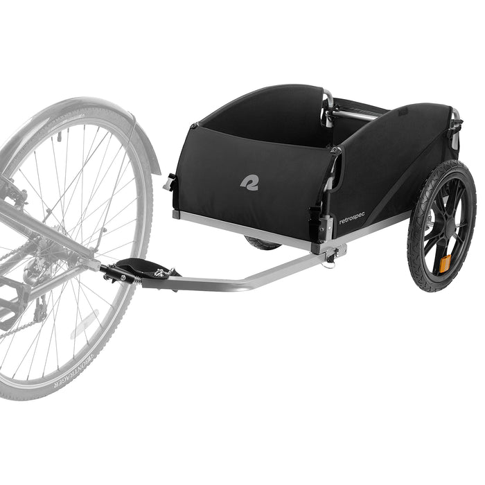 Retrospec Rover Hauler Cargo Bike Trailer | Folding Frame & Weather Resistant Fabric | Large Cargo Carrier | Fits 20” - 29” Bicycle Wheels | Black