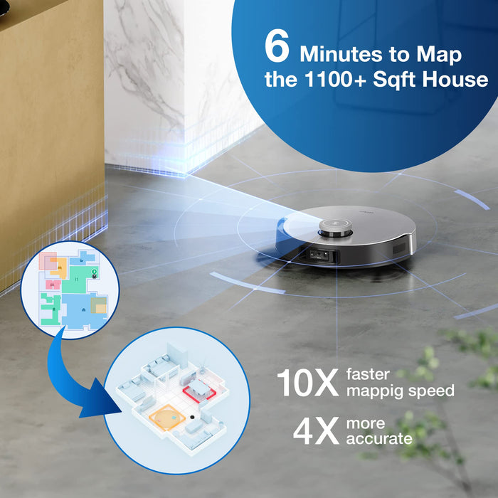 ECOVACS DEEBOT X1 Omni Robot Vacuum and Mop Combo with Self-Emptying, Auto-Wash, Auto-Refill and Auto-Hot Air Drying, 5000Pa Suction, AIVI 3D Obstacle Avoidance, Built-in YIKO Voice Assistant, Black