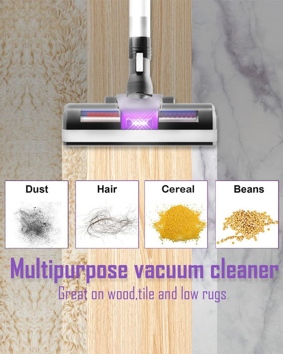 Cordless Vacuum Cleaner, 24Kpa Powerful Suction Stick Vacuum Cleaner, 6 in 1 Cordless Stick Vac, Up to 45 Minutes Runtime, Lightweight Handheld Vacuum for Hardwood Floor Carpet Carpet Pet Cleaning