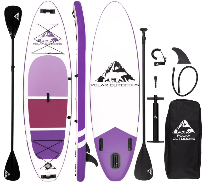 Polar Outdoors by Roc Inflatable Stand Up Paddle Board with Premium SUP Paddle Board Accessories, Wide Stable Design, Non-Slip Comfort Deck for Youth & Adults. (Orchid)