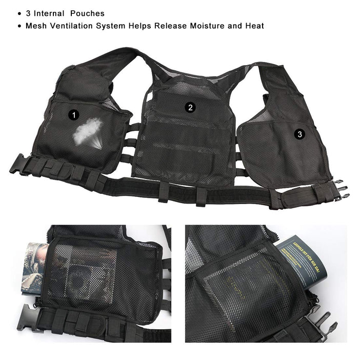 Marmot Tactical Vest Durable Mesh Vest with Detachable Belt & Holster for Subcompact/Compact/Standard Pistol