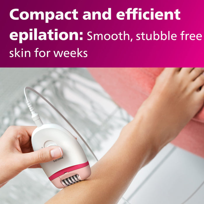 Philips Beauty Satinelle Essential Compact Hair Removal Epilator for Women, BRE235/04