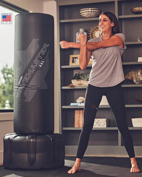 Century Black Wavemaster XXL Free Standing Punching Bag with Stand Adult | Heavy Punching Bag & Kickboxing Bag | Standing Punching Bag with Stand | Martial Arts & Boxing Bag | 69" Height Heavy Bag