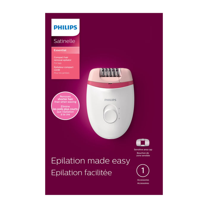 Philips Beauty Satinelle Essential Compact Hair Removal Epilator for Women, BRE235/04