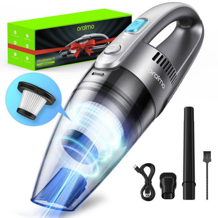 Oraimo Handheld Vacuum, Ultra Lightweight Hand Held Vacuuming Cordless, Hand Vacuum Cordless Rechargeable, 3.5H Fast-Charge for Home Kitchen Car Corner Upholstery Stairs Dust Gravel Crumbs Cleaning