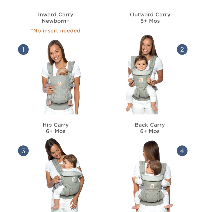 Ergobaby Omni 360 All-Position Baby Carrier for Newborn to Toddler with Lumbar Support (7-45 Pounds), Pure Black, 1 Count (Pack of 1)