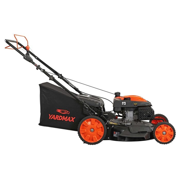 YARDMAX 22 in. 201cc Select PACE 6 Speed CVT High Wheel RWD 3-in-1 Gas Walk Behind Self Propelled Lawn Mower, Black