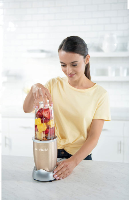 nutribullet Pro 900 Watt Personal Blender - 13-Piece High-Speed Blender/Mixer System, Champagne