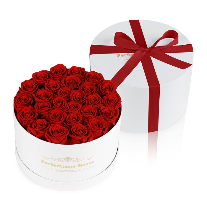 Perfectione Roses Forever Real Roses in a Box, Preserved Rose That Last Up to 3 Years, Flowers for Delivery Prime Birthday Valentines Day Gifts for Her, Mothers Day Flower (RED)